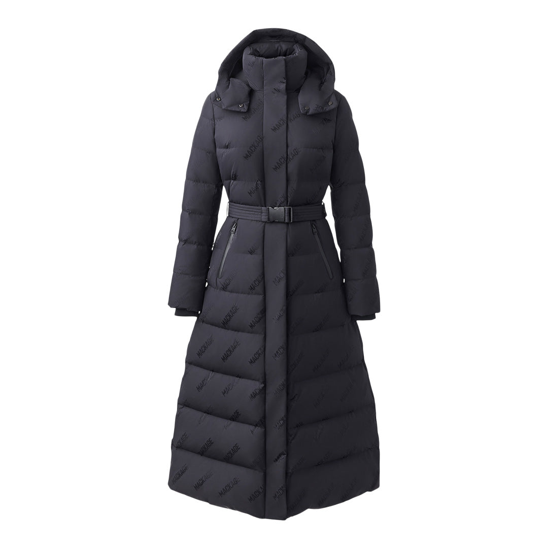 Calina Maxi coat with mackage jaqguard logo pattern for ladies Mackage US