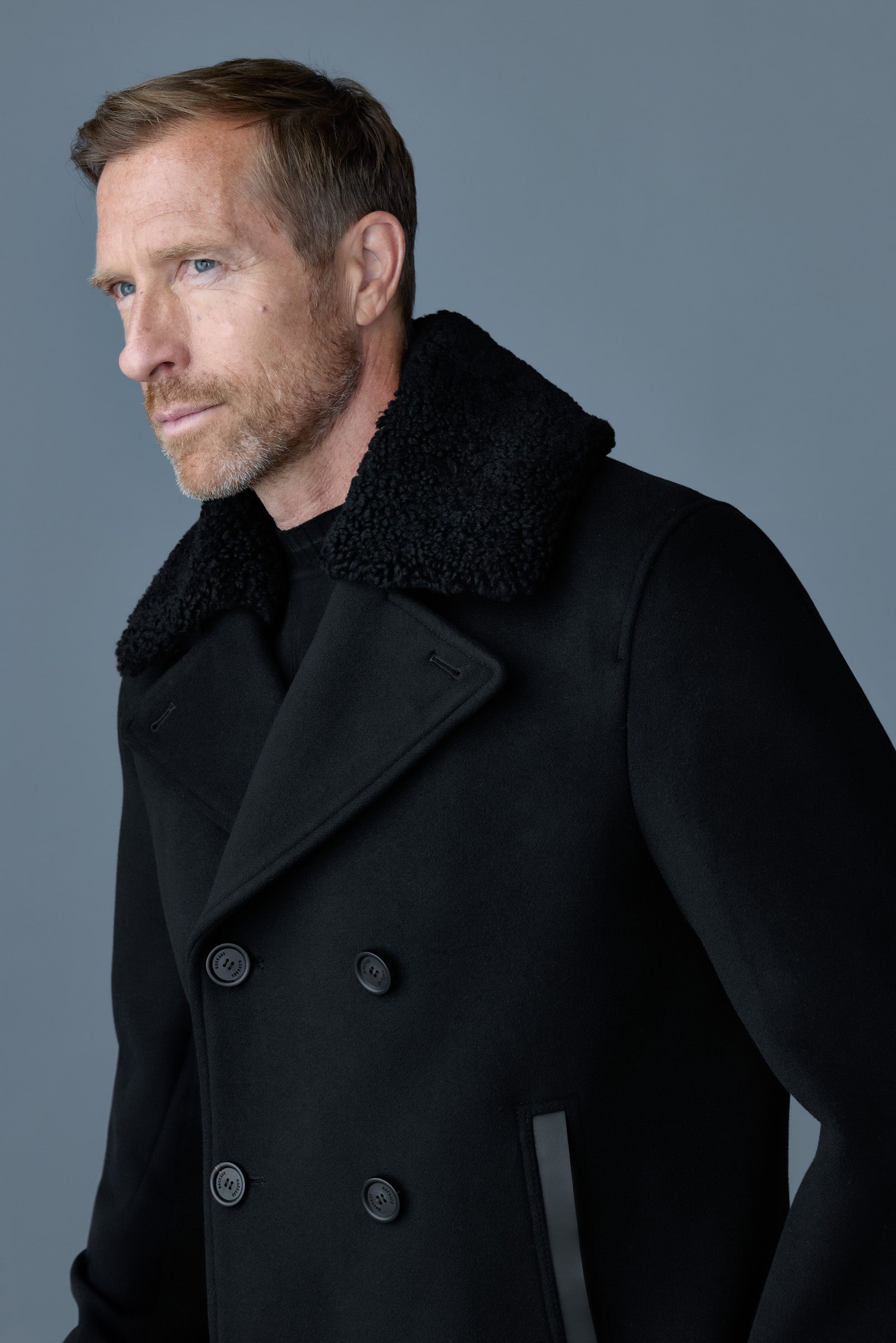 Mackage wool coat with fur hotsell