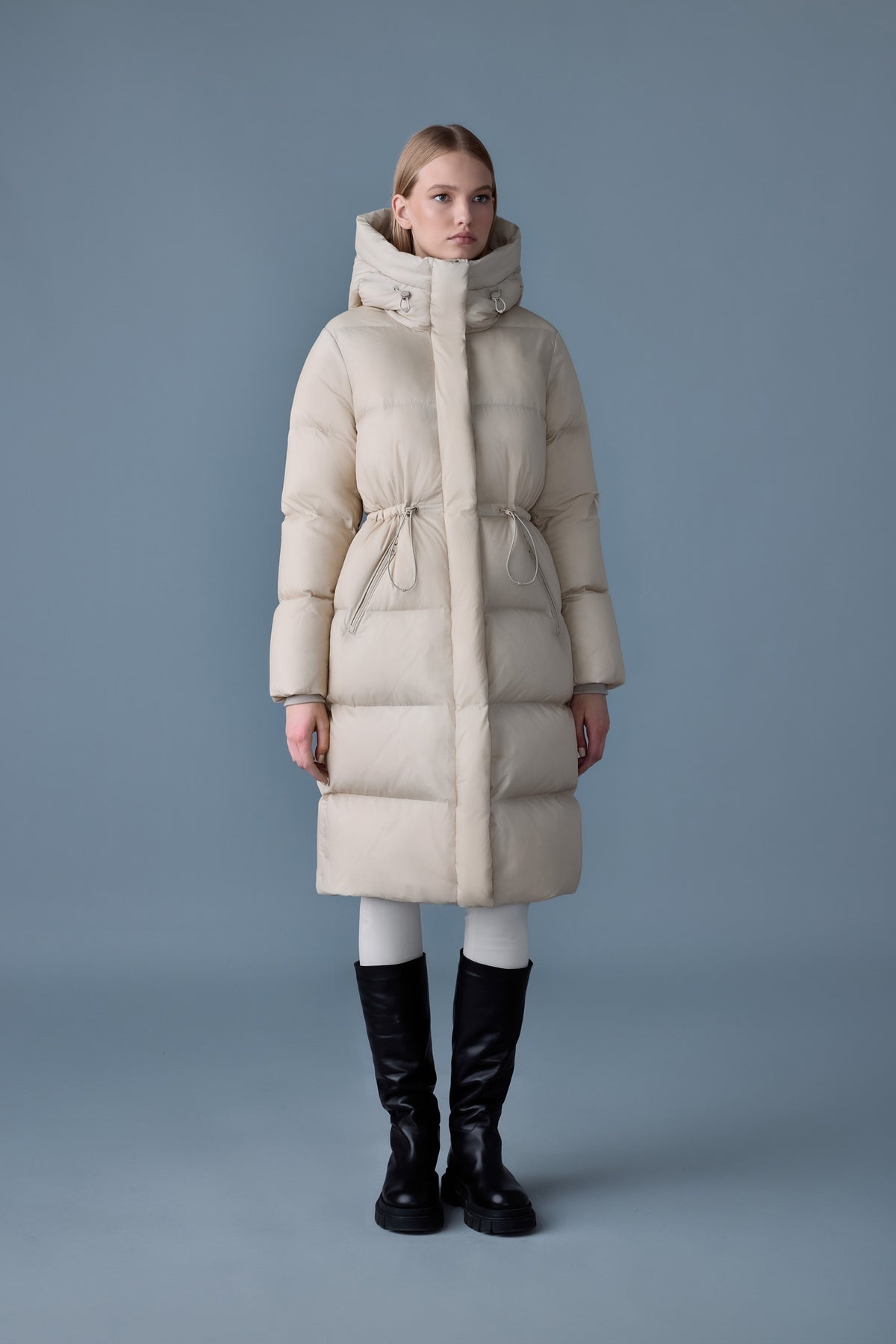 Ishani-SW, softwash long down coat with hood | Mackage® US