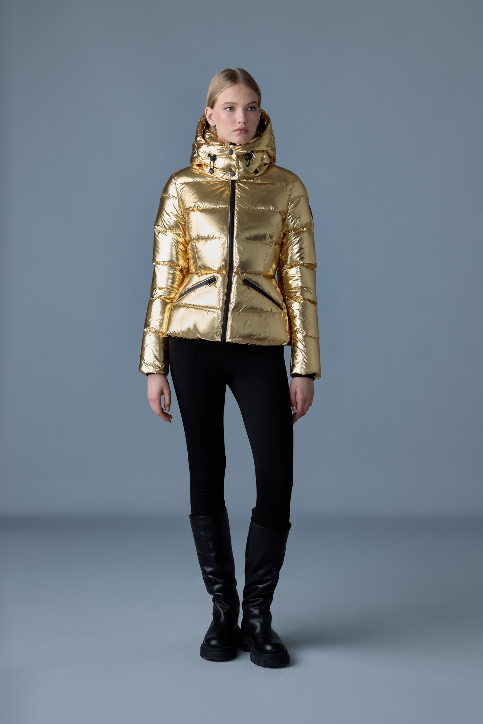 Madalyn M metallic laminate down jacket Mackage US