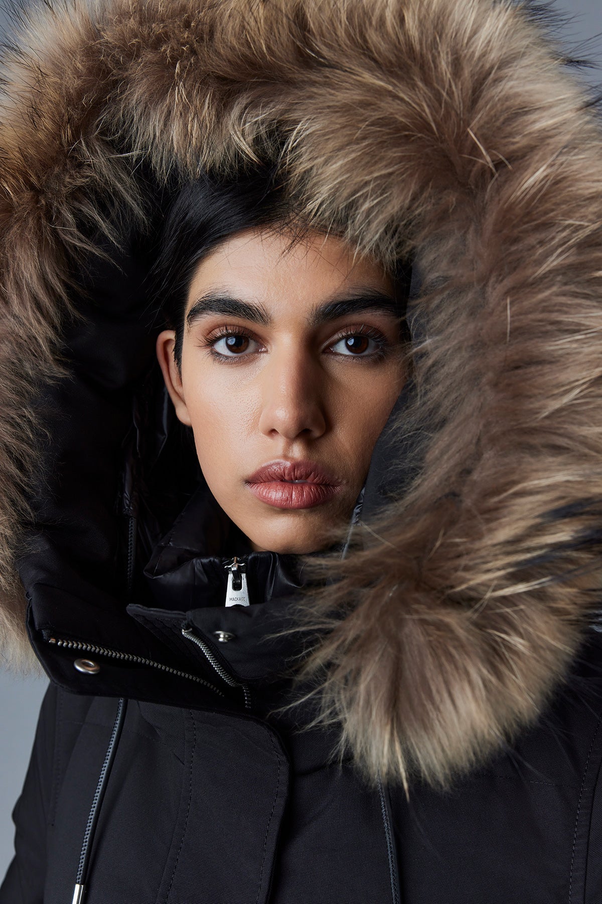 NEFI FZ Down jacket with removable fur trimmed hood