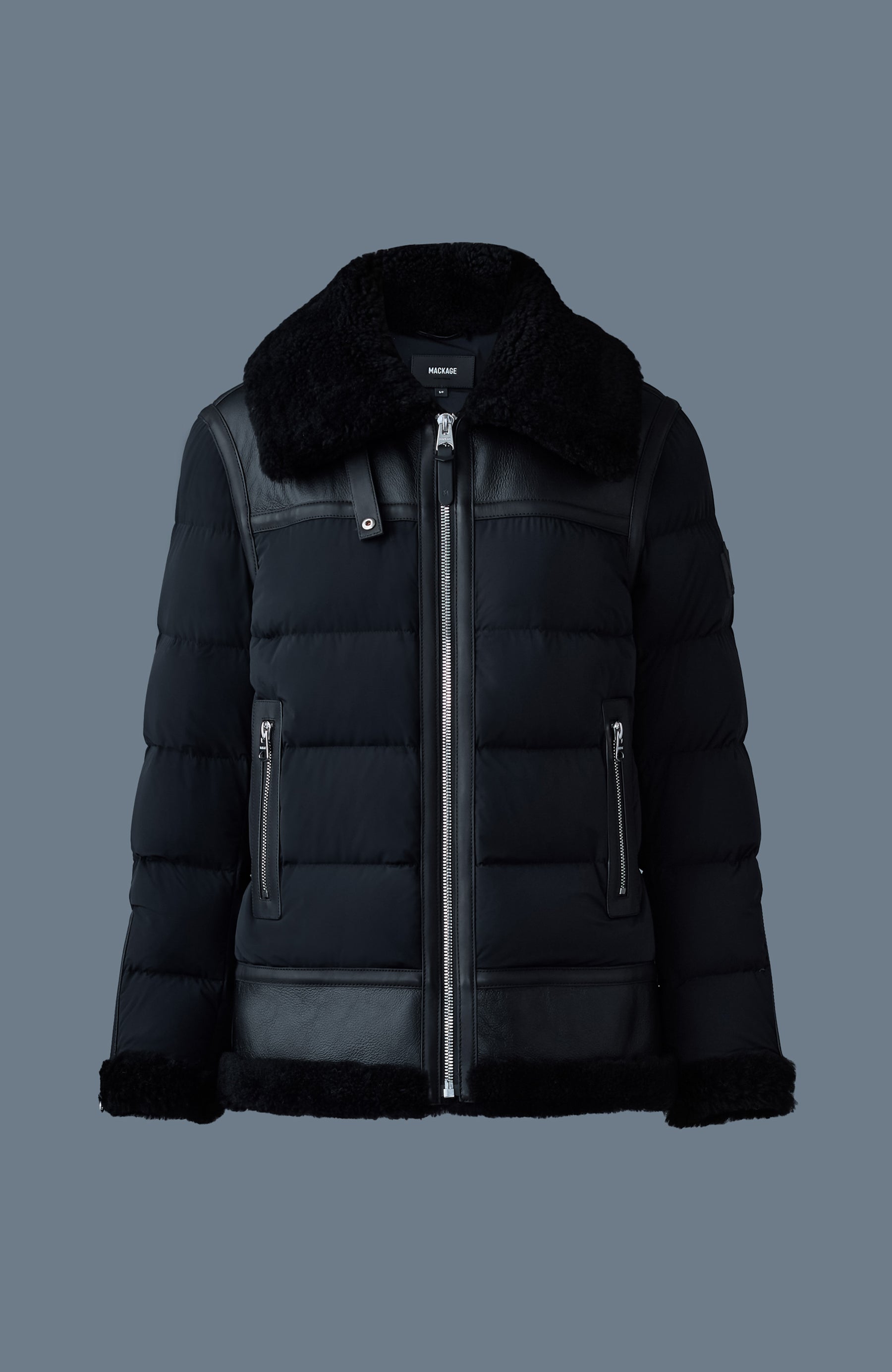 Mackage mixed media hooded jacket hotsell