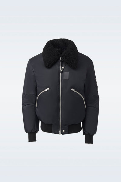 Mackage store leather bomber